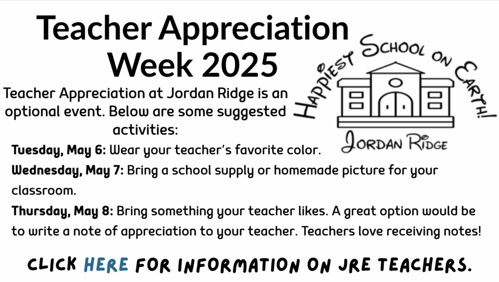 Teacher appreciation information, click image for more information.